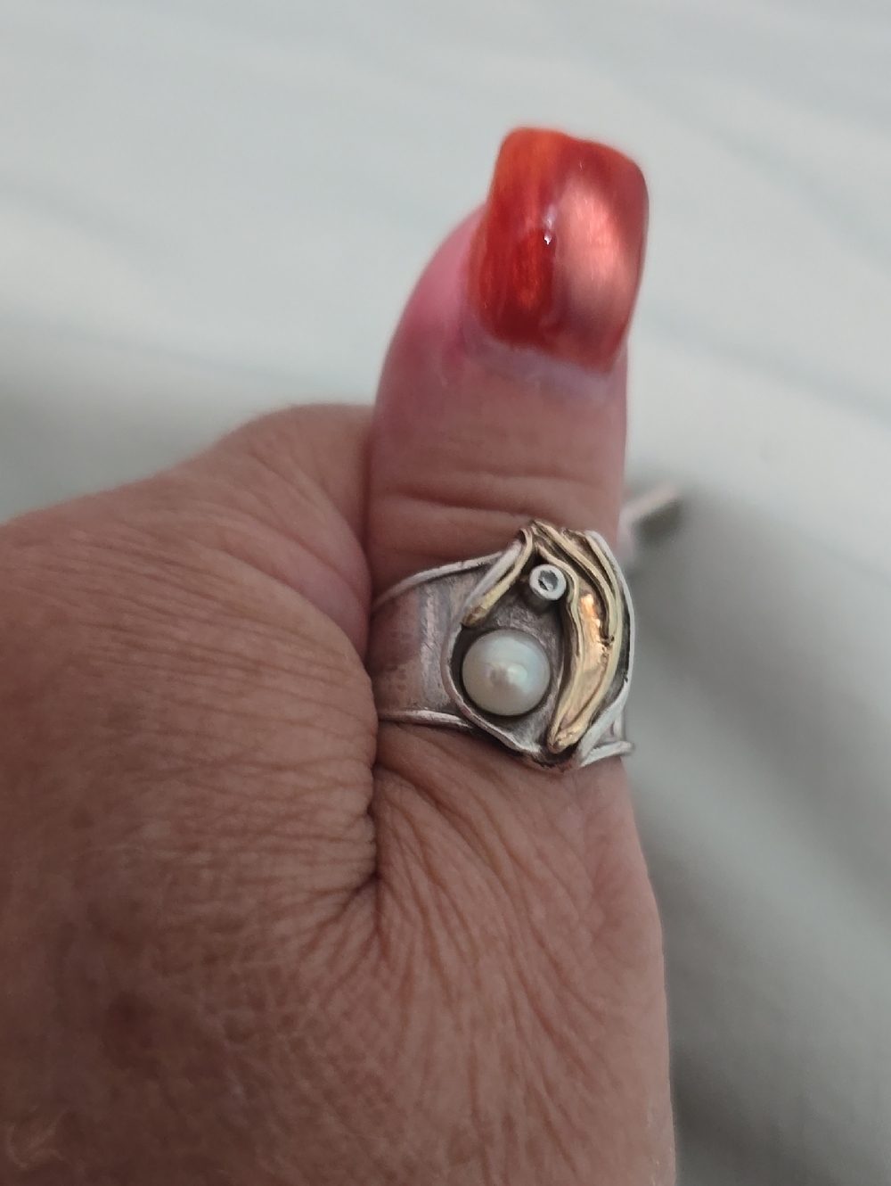 Silver ring size  8 .